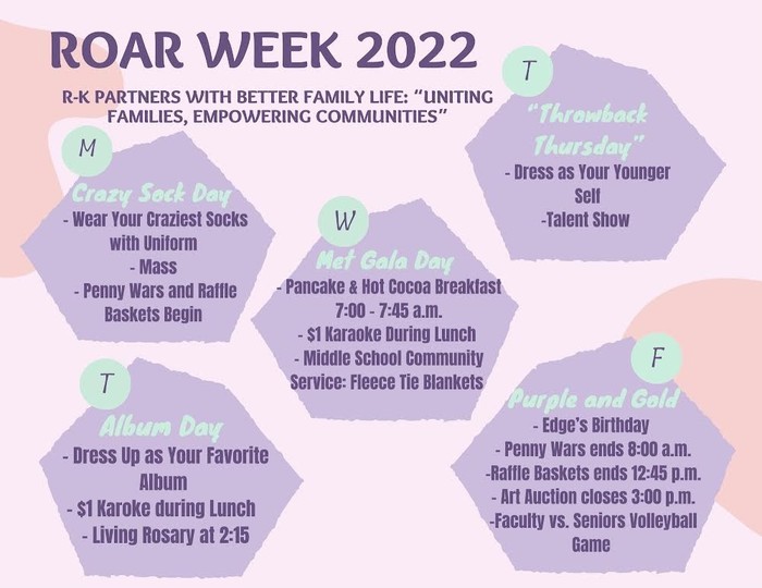 Roar Week 22 Schedule