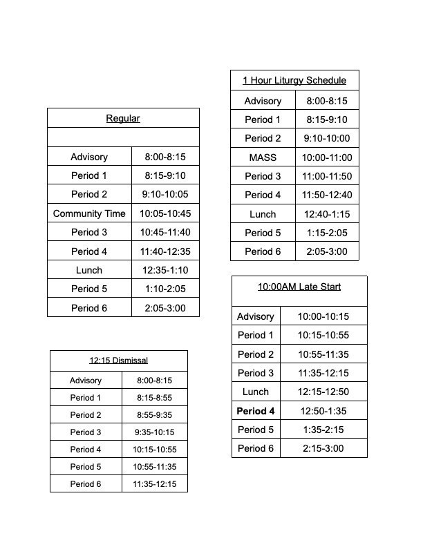 Schedules